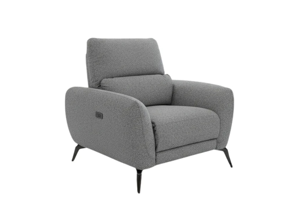 Sorrento Electric Recliner Grey Fabric Armchair