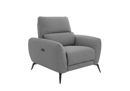 Sorrento Electric Recliner Grey Fabric Armchair