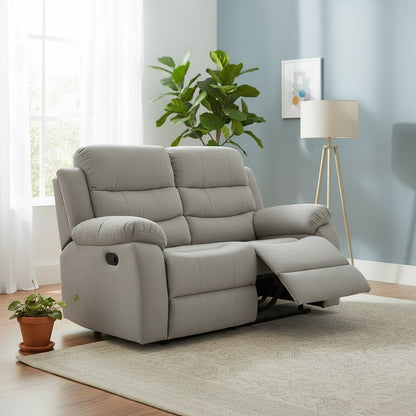Stanley Manual Recliner Grey Fabric 2 Seater Sofa