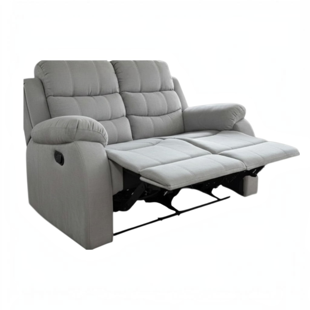 Stanley Manual Recliner Grey Fabric 2 Seater Sofa