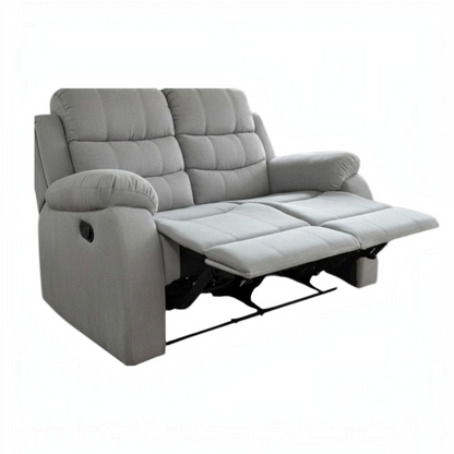Stanley Manual Recliner Grey Fabric 2 Seater Sofa