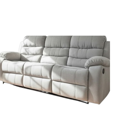 Stanley Manual Recliner Grey Fabric 3 Seater Sofa