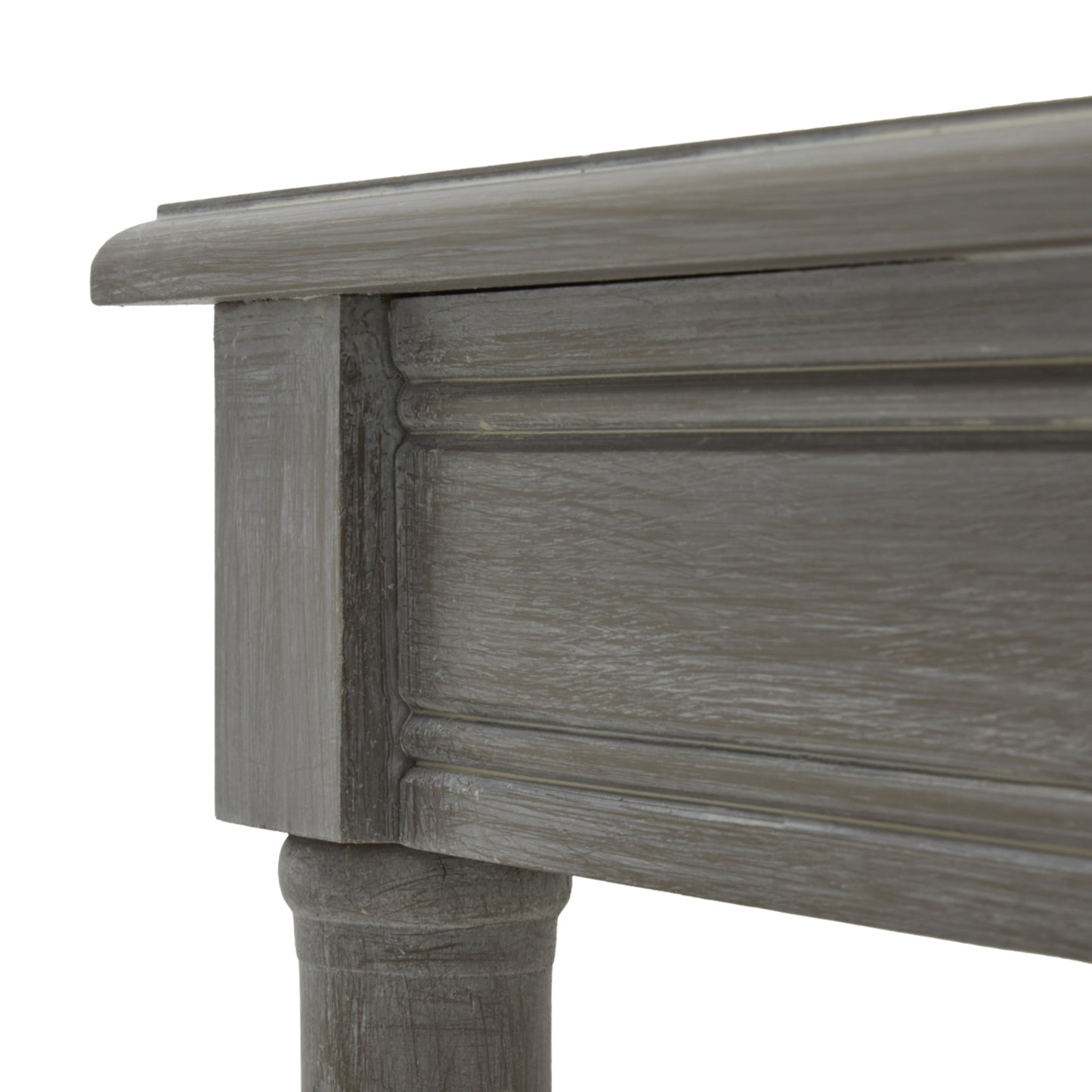 Luxury Serene Rattan Grey Wood Side Lamp Table