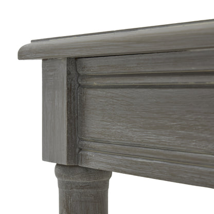 Luxury Serene Rattan Grey Wood Side Lamp Table