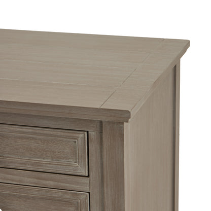 Luxury Serene Three Drawer Grey Wood Bedside Lamp Table