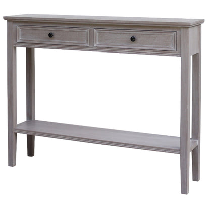 Luxury Serene Two Drawer Grey Wood Console Table