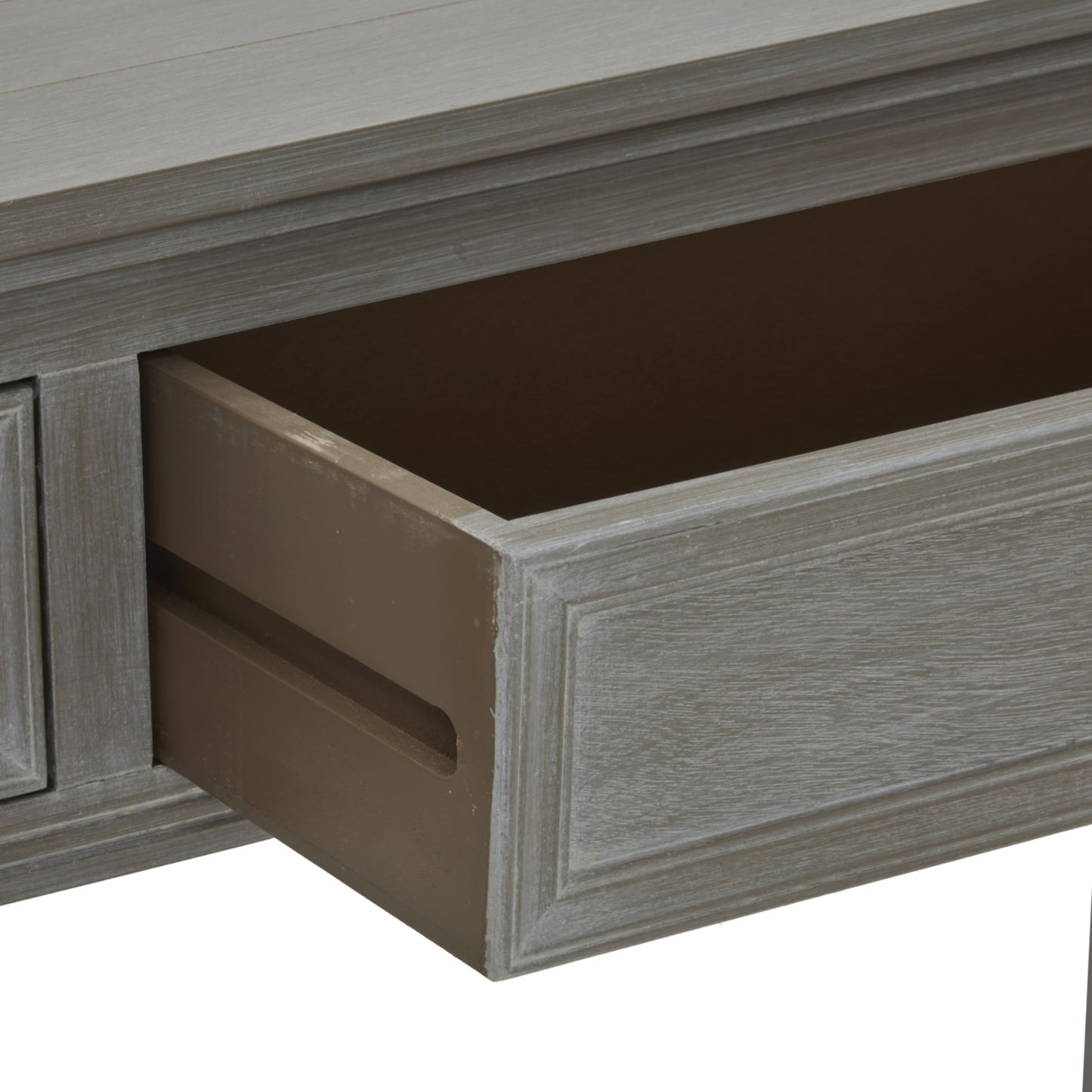 Luxury Serene Two Drawer Grey Wood Console Table