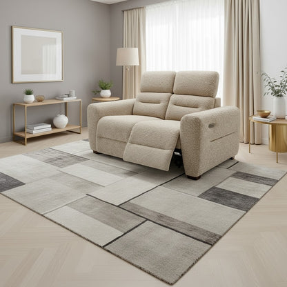 Tokyo Electric Recliner Beige Fabric 2 Seater Sofa