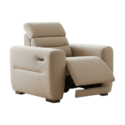 Tokyo Electric Recliner Beige Fabric Armchair