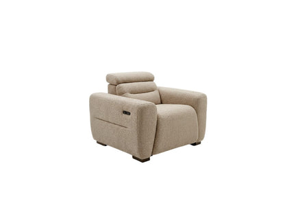 Tokyo Electric Recliner Beige Fabric Armchair