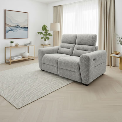 Tokyo Electric Recliner Grey Fabric 2 Seater Sofa