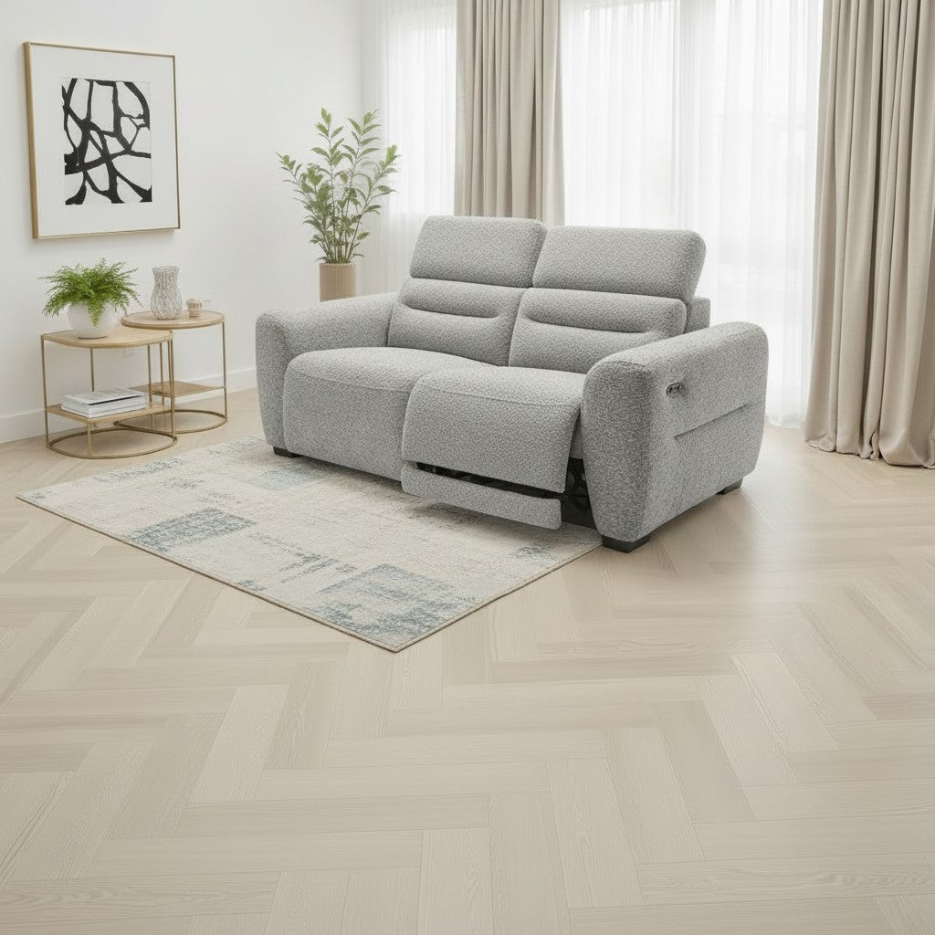 Tokyo Electric Recliner Grey Fabric 3 Seater Sofa