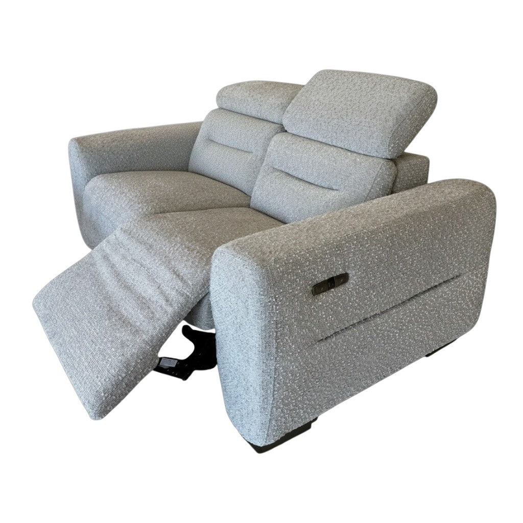 Tokyo Electric Recliner Grey Fabric 3 Seater Sofa