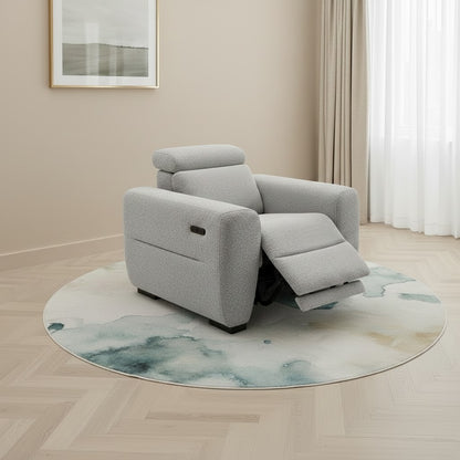 Tokyo Electric Recliner Grey Fabric Armchair