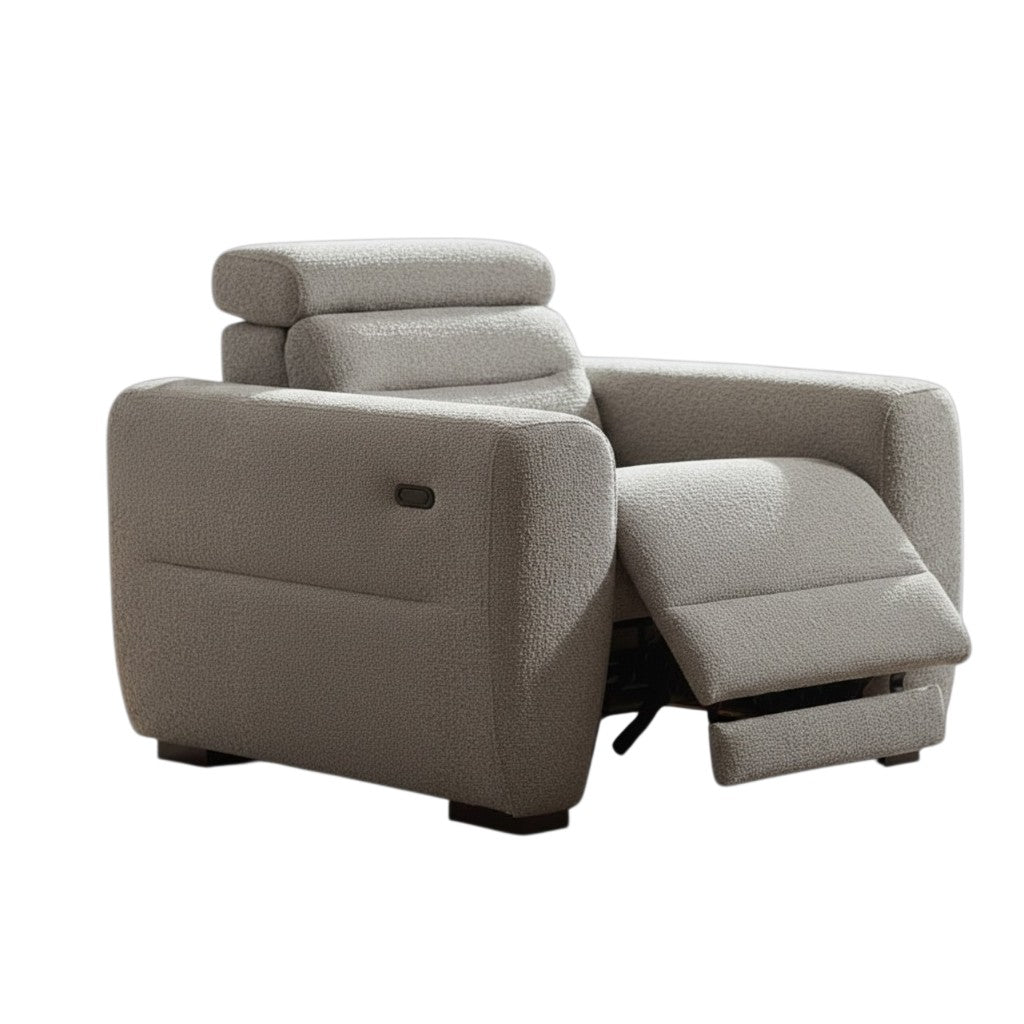 Tokyo Electric Recliner Grey Fabric Armchair