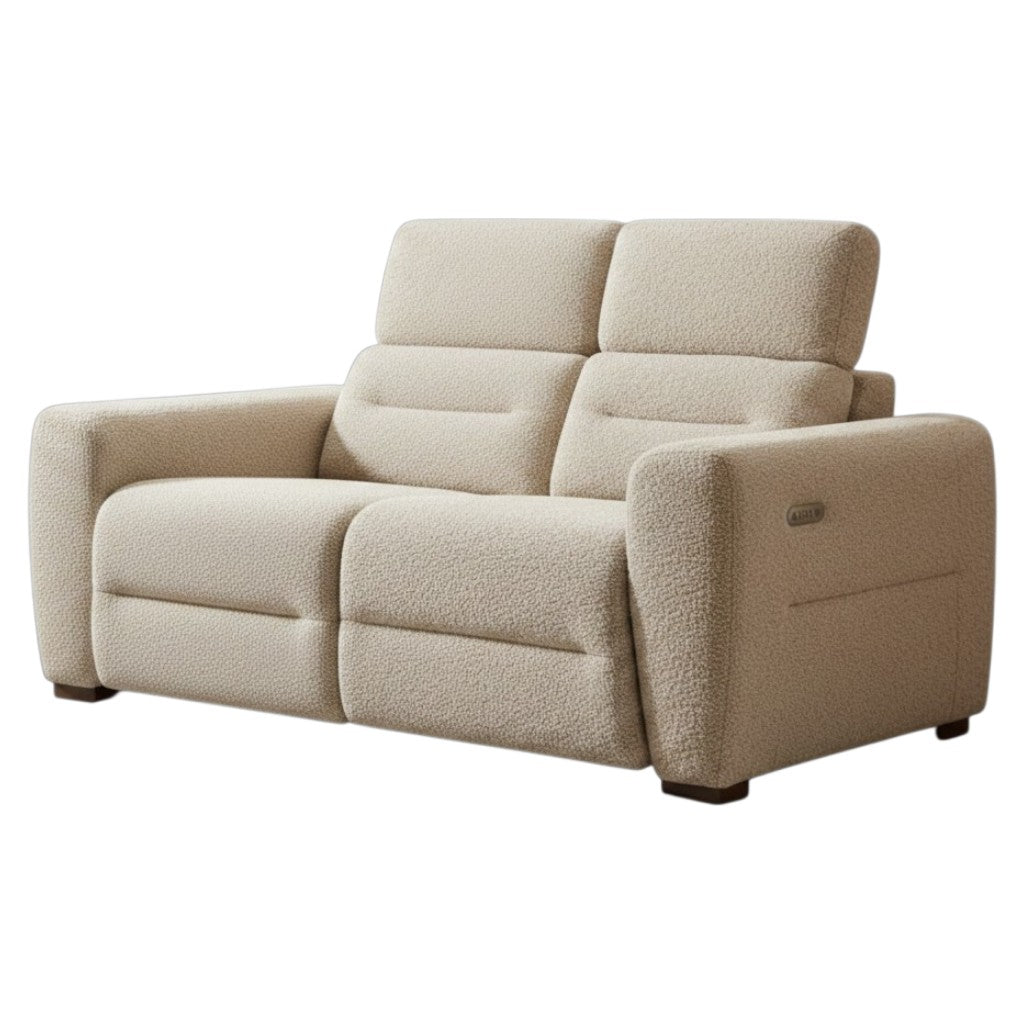 Tokyo Electric Recliner Beige Fabric 2 Seater Sofa