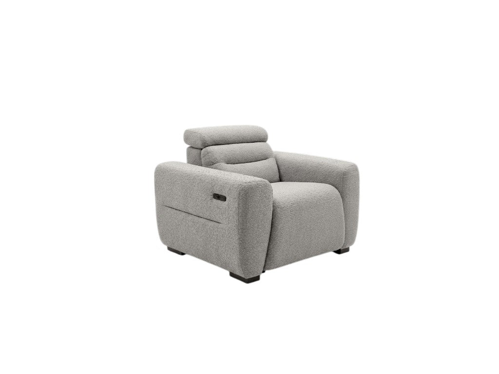 Tokyo Electric Recliner Grey Fabric Armchair