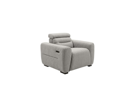 Tokyo Electric Recliner Grey Fabric Armchair