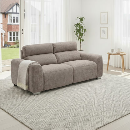 Toronto Electric Recliner Beige Fabric 2 Seater Sofa