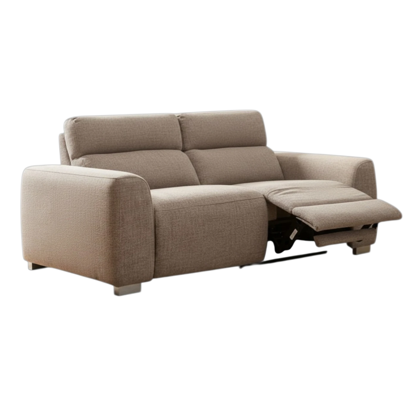 Toronto Electric Recliner Beige Fabric 3 Seater Sofa