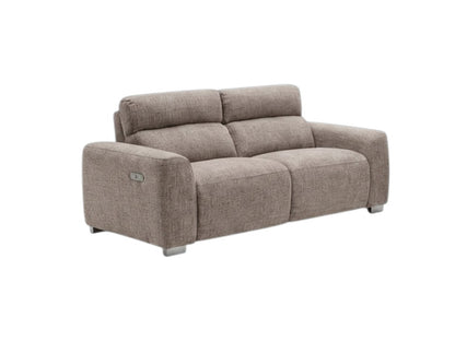Toronto Electric Recliner Beige Fabric 3 Seater Sofa