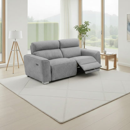 Toronto Electric Recliner Grey Fabric 3 Seater Sofa