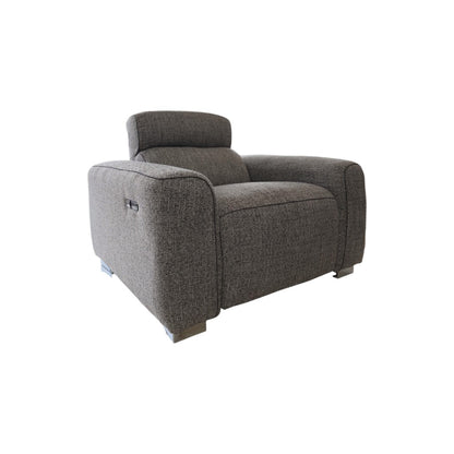 Toronto Electric Recliner Grey Fabric Armchair