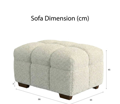 ALUXO Tribeca Bubble Upholstered Footstool In Iron Grey Boucle Fabric