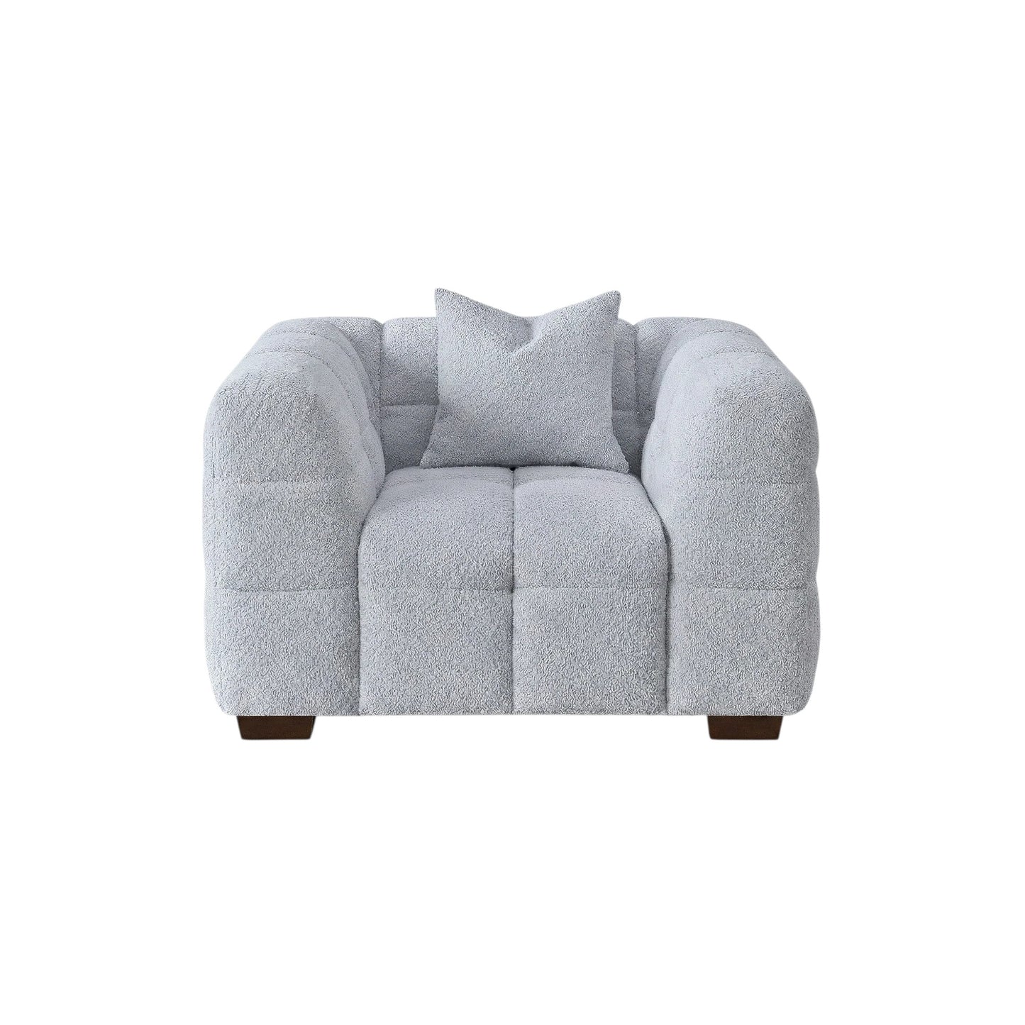 ALUXO Tribeca Bubble Armchair In Pearl Boucle Fabric
