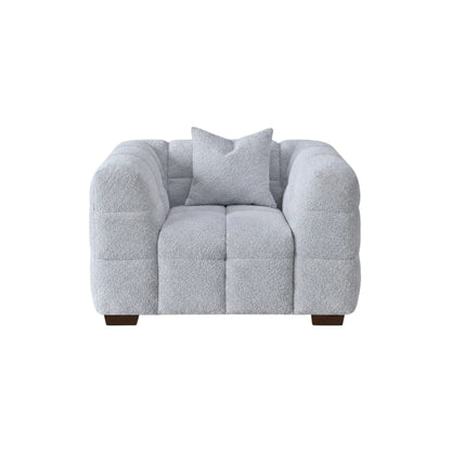 ALUXO Tribeca Bubble Armchair In Pearl Boucle Fabric