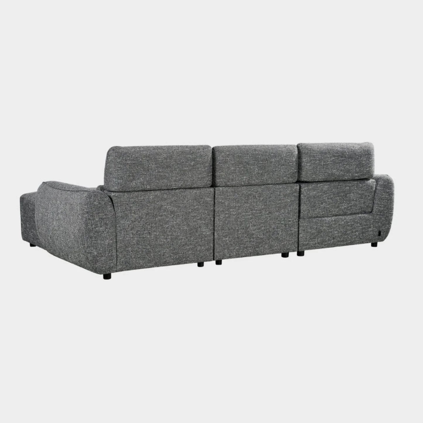 Turin Electric Recliner Charcoal Grey Fabric Left Hand L-Shape Corner Sofa