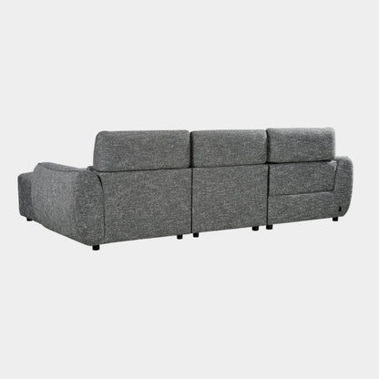 Turin Electric Recliner Charcoal Grey Fabric Left Hand L-Shape Corner Sofa