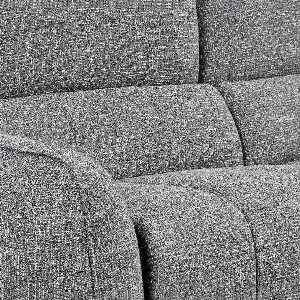 Turin Electric Recliner Charcoal Grey Fabric Right Hand L-Shape Corner Sofa