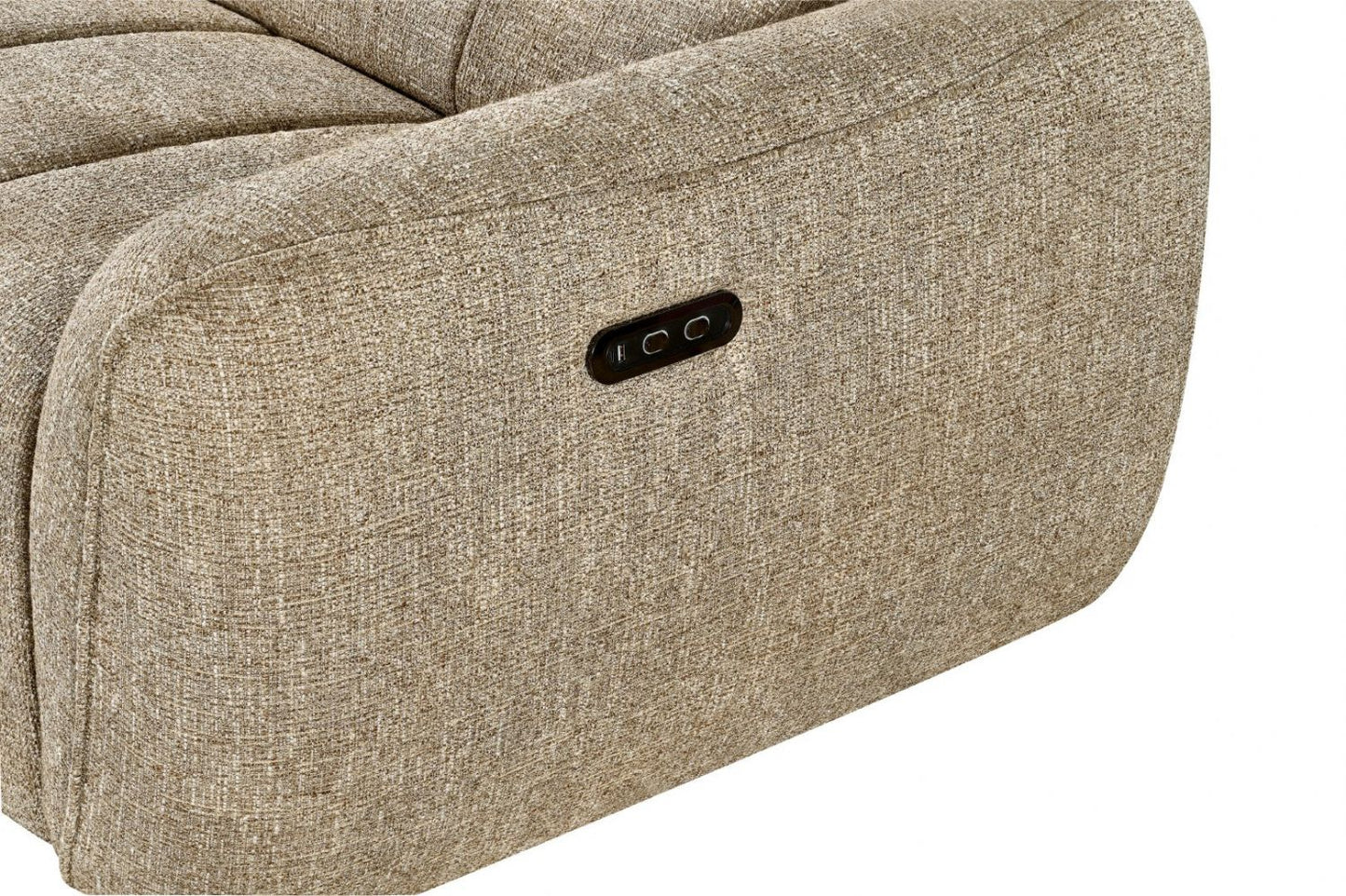 Turin Electric Recliner Mocha Brown Fabric Right Hand L-Shape Corner Sofa