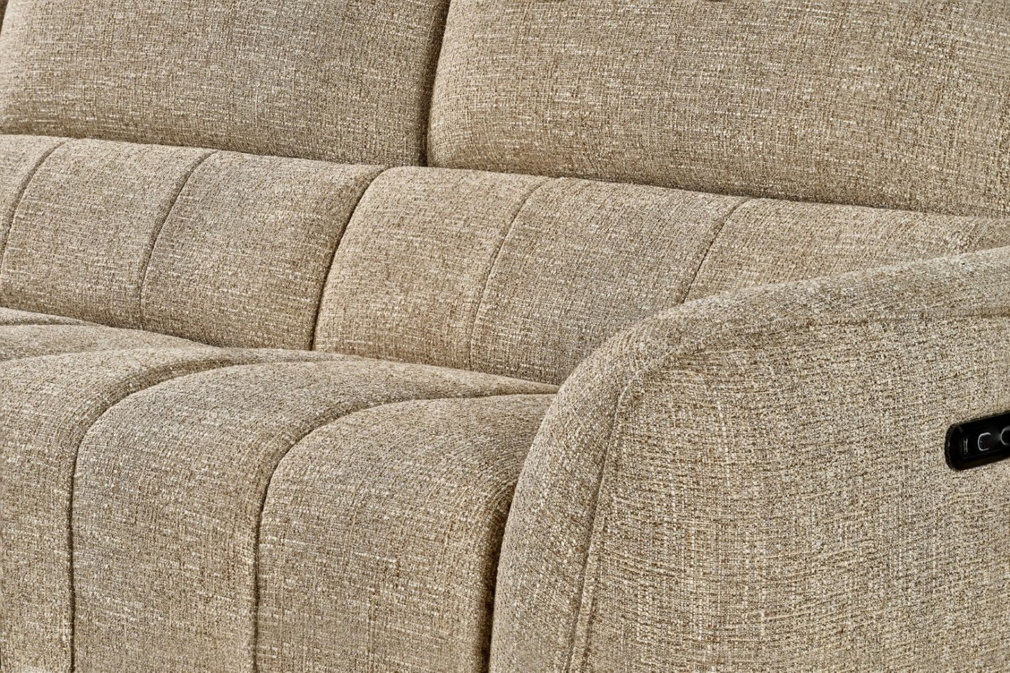 Turin Electric Recliner Mocha Brown Fabric Right Hand L-Shape Corner Sofa