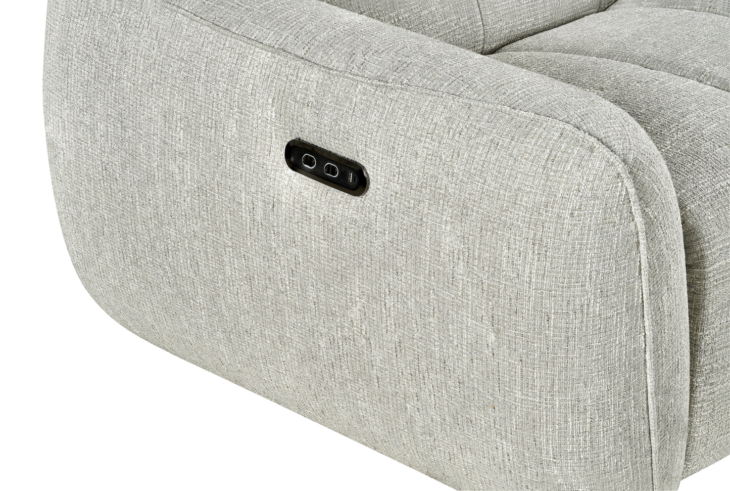 Turin Electric Recliner Silver Fabric Right Hand L-Shape Corner Sofa