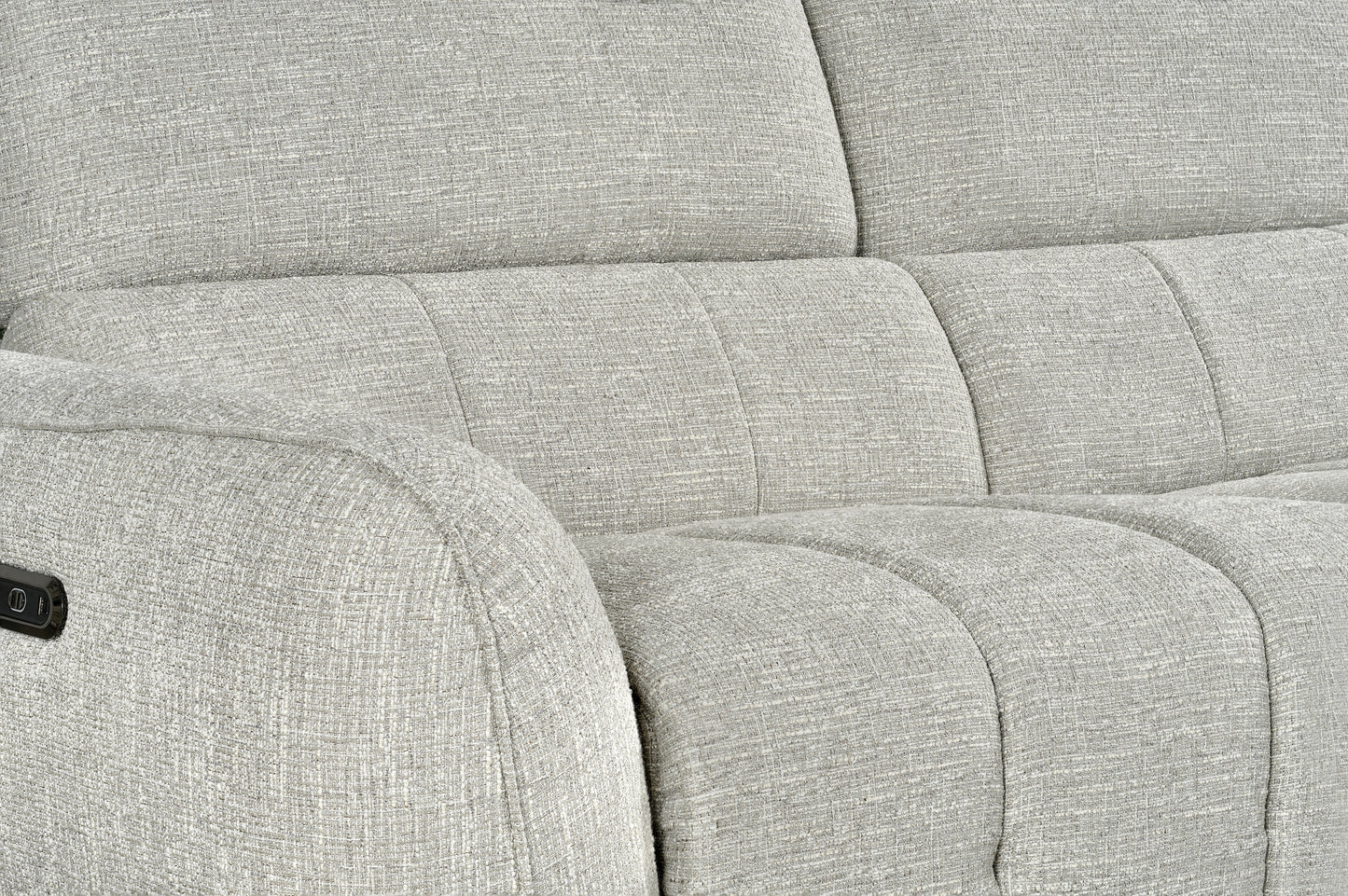 Turin Electric Recliner Silver Fabric Right Hand L-Shape Corner Sofa