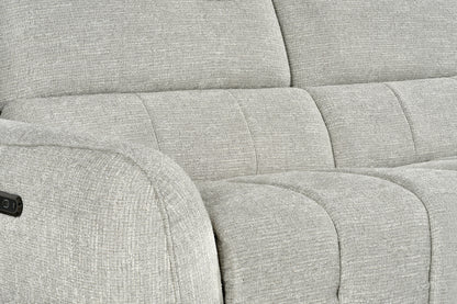 Turin Electric Recliner Silver Fabric Right Hand L-Shape Corner Sofa