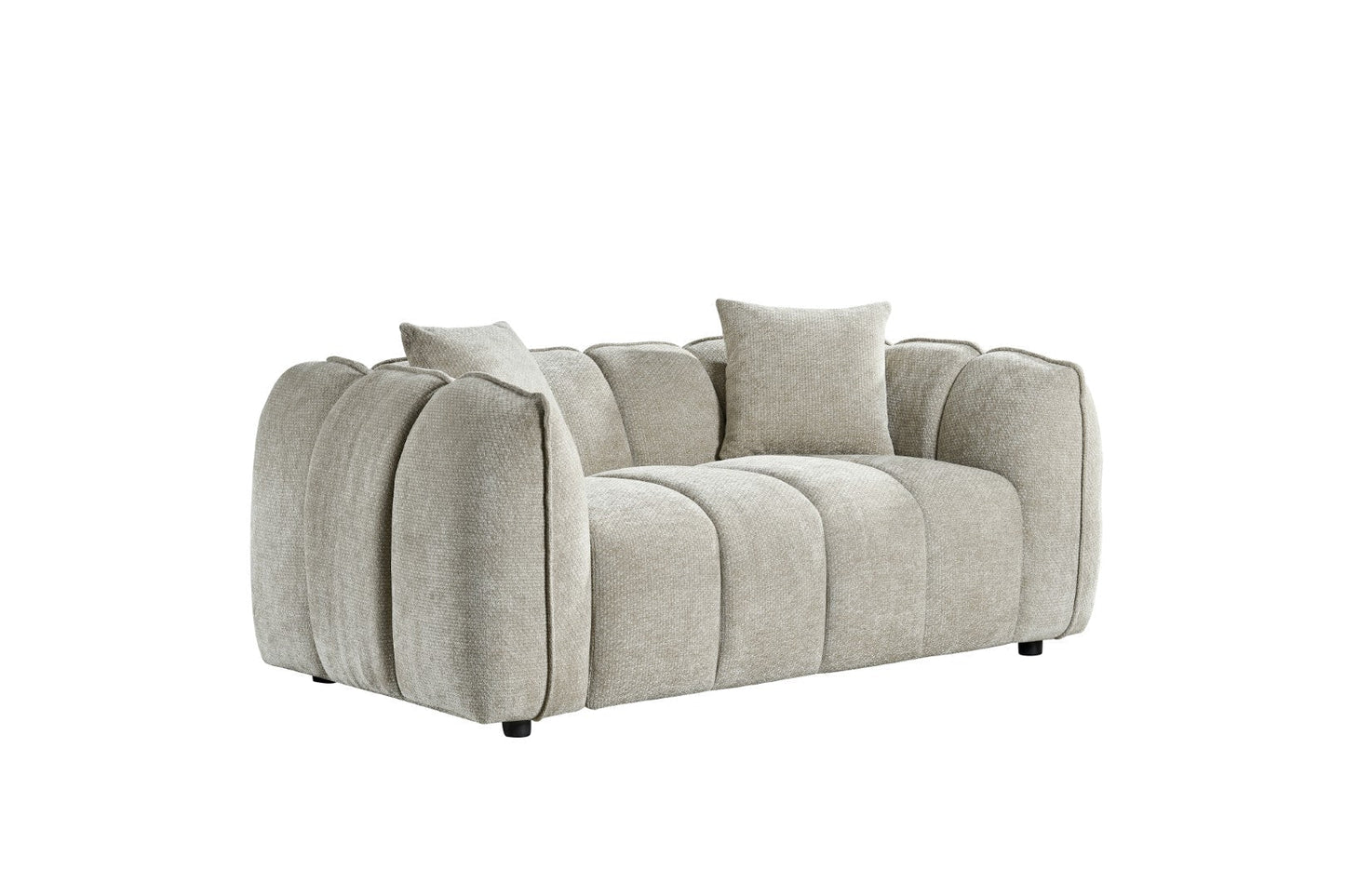 Venice Beige Cream Fabric 2 Seater Sofa