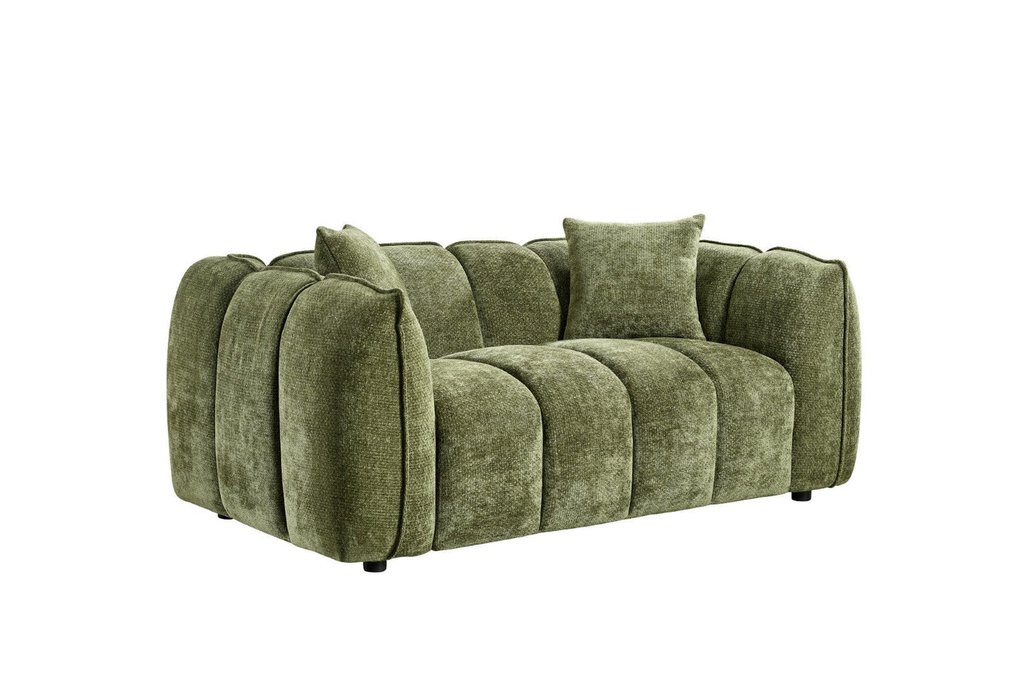 Venice Olive Green Fabric 2 Seater Sofa