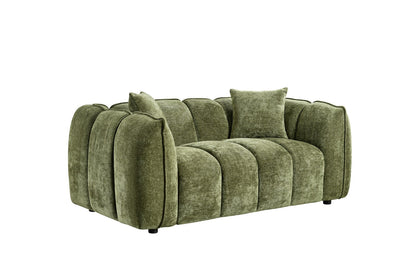 Venice Olive Green Fabric 2 Seater Sofa