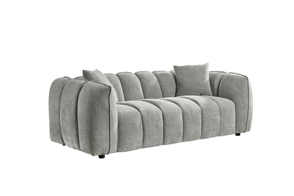 Venice Grey Fabric 3 Seater Sofa