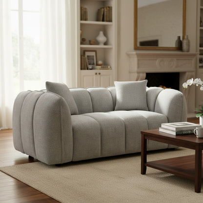 Venice Grey Fabric 2 Seater Sofa