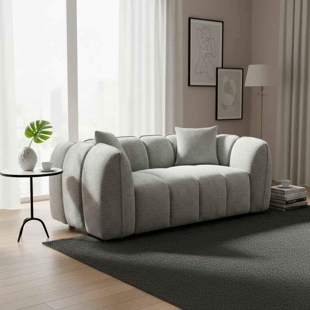 Venice Grey Fabric 2 Seater Sofa