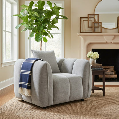 Venice Grey Fabric Armchair