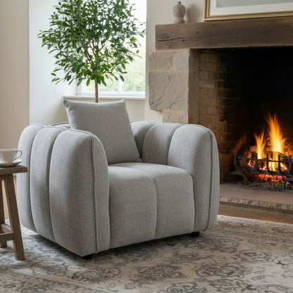 Venice Grey Fabric Armchair