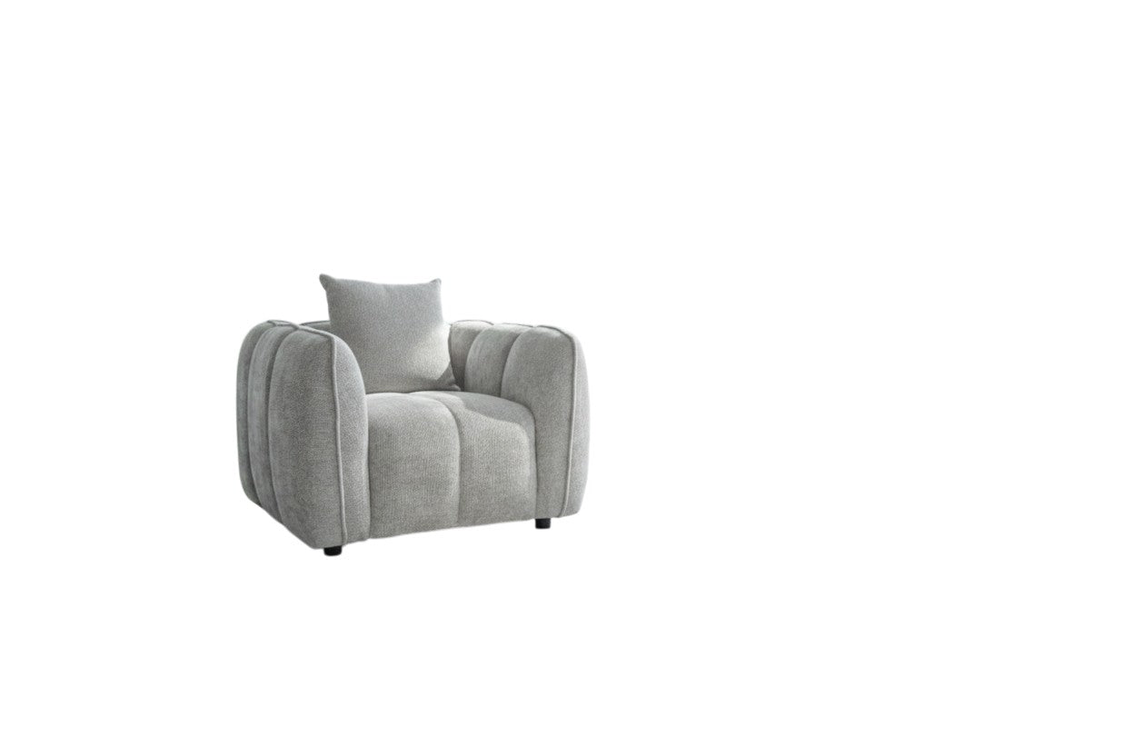 Venice Grey Fabric Armchair