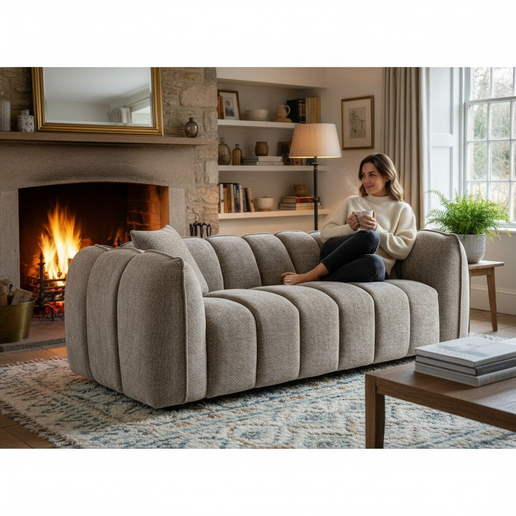 Venice Mocha Brown 3 Seater Sofa