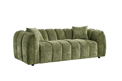 Venice Olive Green Fabric 3 Seater Sofa