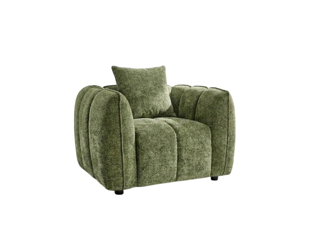 Venice Olive Green Fabric Armchair